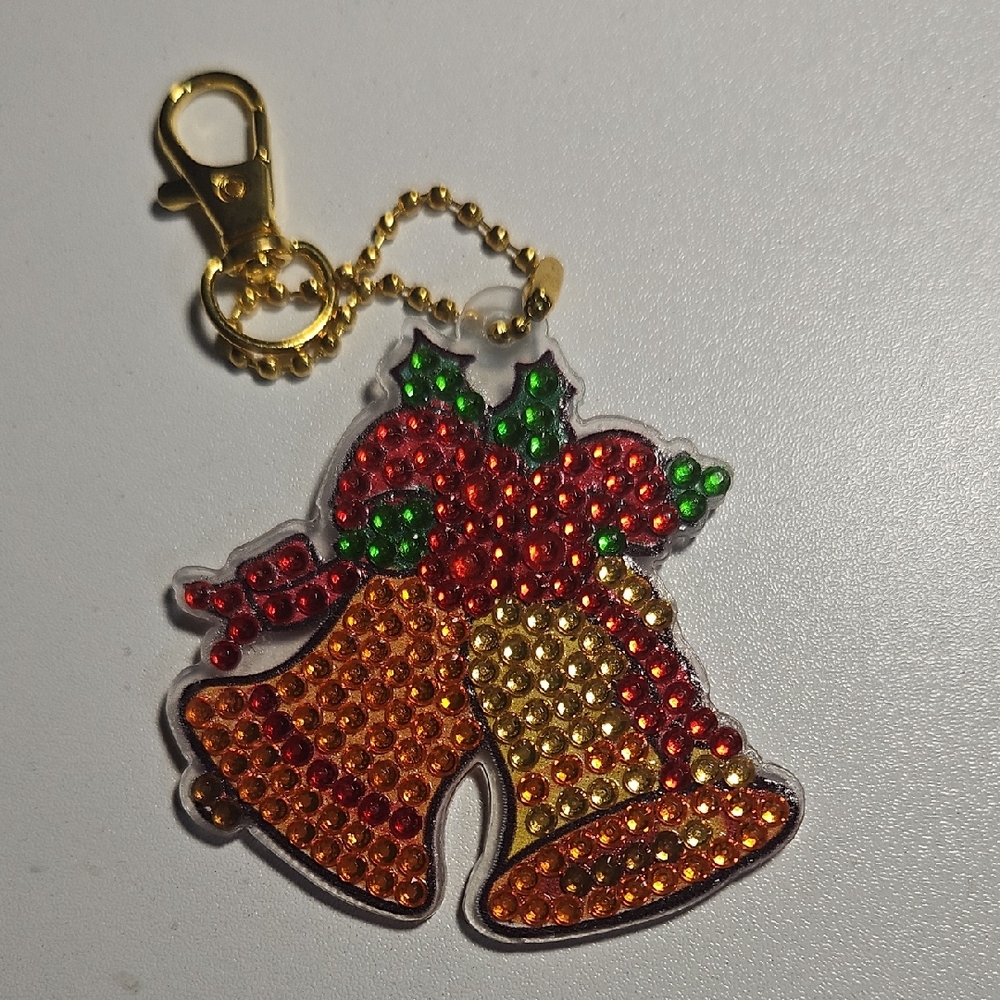 Festive Bell Keychain Diamond Art Style